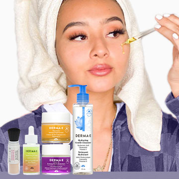 woman using derma e products