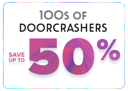 Save up to 50% on 100s of Doorcrashers!