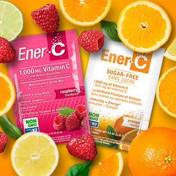 Ener-C products with orange slices