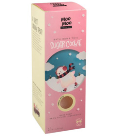 image of Moo Moo Bath Co. Bath Bomb Trio Sugar Cookie with sku:316246
