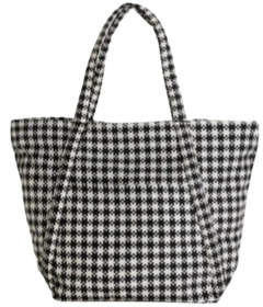image of BAGGU Cloud Bag Black & White Gingham with sku:294816