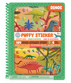 Bright Stripes Puffy Stickers Books Dino