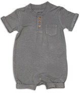Silkberry Baby Bamboo Romper à manches courtes avec boutons Pigeon