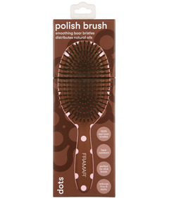 Framar Polish Brush Pink Dots on Chocolate