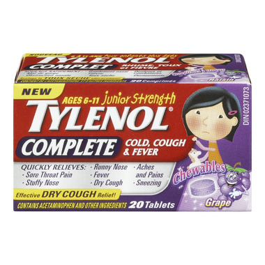 Buy Junior Strength Tylenol Complete Cold Cough Fever Chewables At Well Ca Free Shipping 35 In Canada