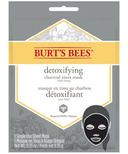 Burt's Bees Masque en feuille au charbon détoxifiant pour le visage