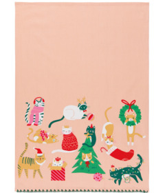 image of Now Designs By Danica Decorative Dishtowel Meowy Christmas with sku:306142