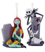 Hallmark Christmas Ornaments Jack And Sally With Tombstones Set