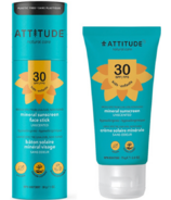 ATTITUDE Kids SPF 30 Mineral Sunscreen Lotion & Stick Unscented Bundle