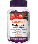 Webber Naturals Gummies Complexe de Sommeil à la Mélatonine aux Baies