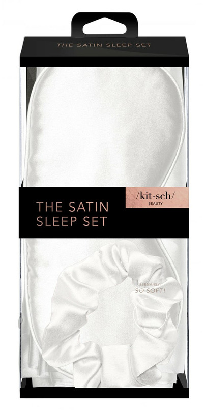  Kitsch Satin Sleep Set, Softer Than Silk Pillowcase & Eyemask  Set - Includes 1 Satin Pillowcase, 1 Satin Eye Mask & 1 Satin Scrunchie