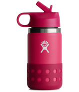 Hydro Flask Kids Wide Mouth Straw Lid And Boot Peony