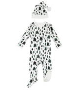 L'ovedbaby Organic Holiday Footie & Cap Set Oh Christmas Tree