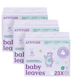 ATTITUDE Disposable Unscented Diapers Size 4 Bundle