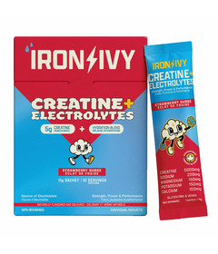Iron & Ivy Creatine + Electrolytes Strawberry Surge Sachets