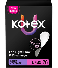 U by KOTEX Core Absorbent Extra-Coverage Length Flat Liners