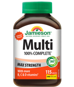 Jamieson 100% Complete Multivitami Max Strength pour adultes