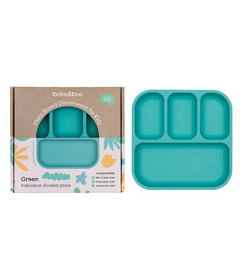 bobo&boo Plant-Based Divided Plate Green