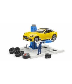 Bruder Toys Car Service with Bruder Roadster