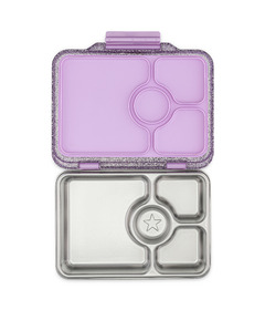 Yumbox Pret Stainless Steel 4 Compartment Bento Box Colette Glitter Purple