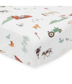Little Unicorn Cotton Muslin Crib Sheet Farmyard