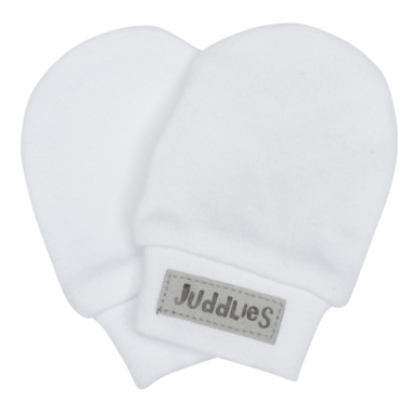 Juddlies Organic Scratch Mitts White & Grey Juddlies Organic Scratch Mitts White & Grey