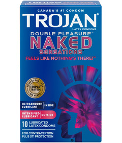 Trojan Naked Sensations Préservatifs lubrifiés Double Pleasure