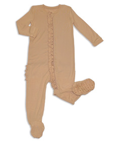 Silkberry Baby Bamboo Ruffle Footie Two Way Zipper Cookie