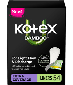 U by KOTEX Bamboo Absorbent Extra-Coverage Length Folded & Wrapped Liners