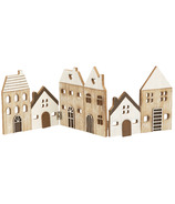 Silver Tree Folding Wood Village Scene