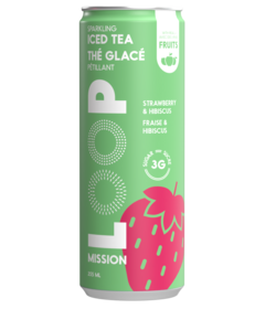 LOOP Mission Sparkling Iced Tea Strawberry & Hibiscus
