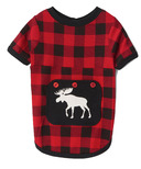 Hatley Dog Pajama Moose On Plaid