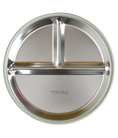 Minika Stainless And Silicone Suction Plate Sage