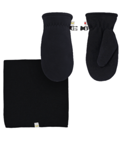 Hot Paws Neck Warmer and Mittens Black Bundle