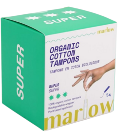 Marlow 100% Organic Cotton Tampons Super