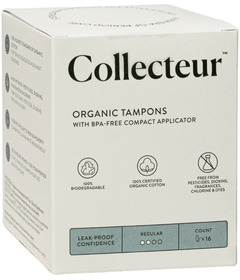 Collecteur Organic Cotton Applicator Tampons Regular