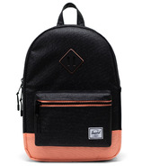 Herschel Supply Heritage Youth Backpack Black Sparkle and Neon Peach