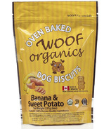 Woof Organics Biscuits pour chiens cuits au four Banane et patate douce