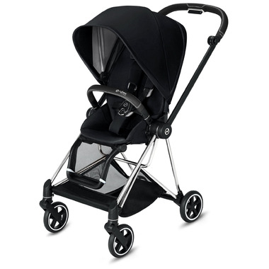 Cybex Mios Chrome Black Frame with Premium Black Seat Pack