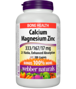 Webber Naturals Calcium Magnésium avec Zinc Bonus Size