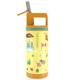 GROSCHE Alpine Kids Flip 'N Sip Water Bottle with Straw Canadiana