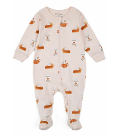 Petit Lem Sleeper Light Pink with Pumpkin Spice Print