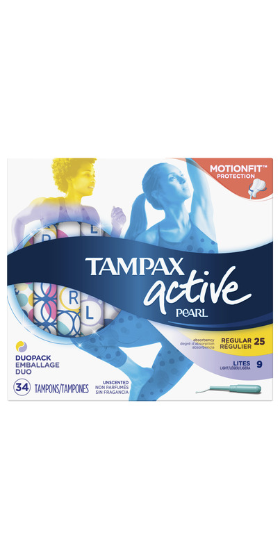  Tampax Pearl Active Plastic, Regular Absorbency