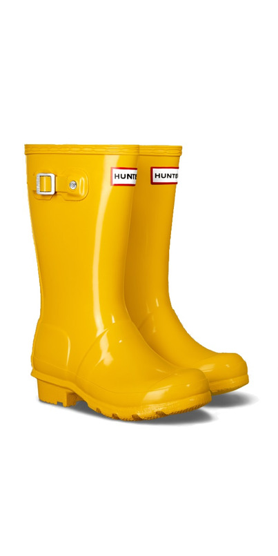 yellow gloss hunter boots