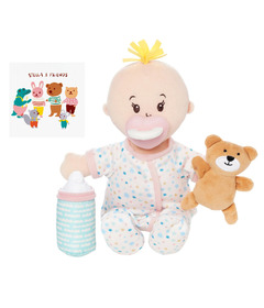 image of Manhattan Toy Baby Stella Sleepy Time Set Peach Doll With Blonde Tuft with sku:122541