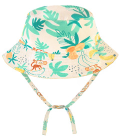 Souris Mini Reversible Sun Hat Tropical Prints Beige