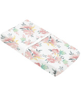 Kushies Percale Changing Pad Cover With Slits For Straps Watercolor Flowers