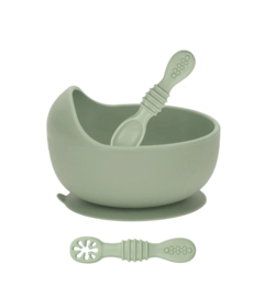 Baby Bliss Suction Bowl & Training Spoons Sage