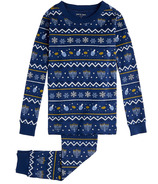 petit lem ensemble pyjama Hanukkah Fair Isle bleu