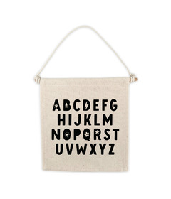 Cherrypick Canvas Hang Sign Alphabet ABC Black